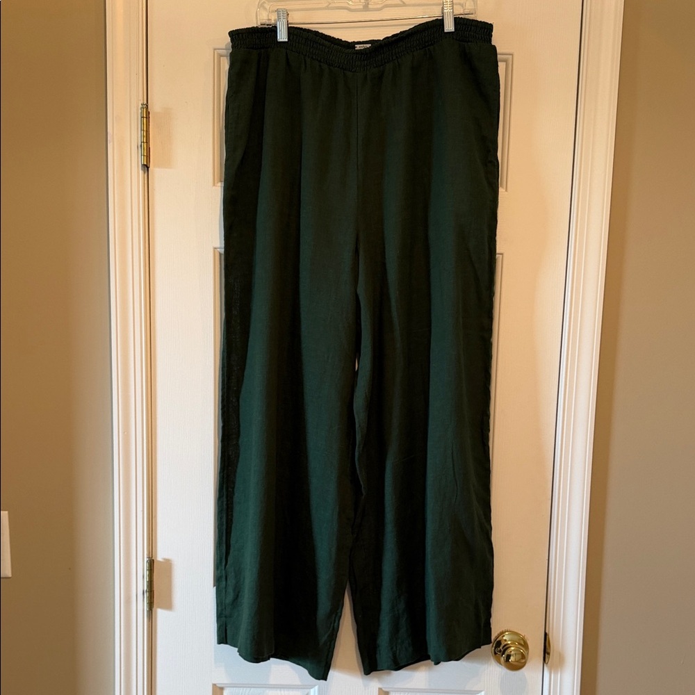 Anthropologie Wide-Leg Pants in Dark Green